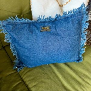 Retro Guess denim 18”x12” decorative pillow